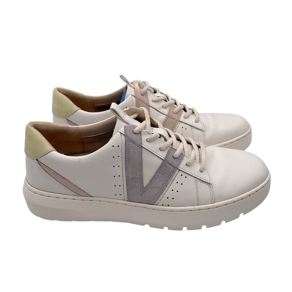 Vionic leather Simasa White/purple Stylish Multicolor Sneakers‎ size 10